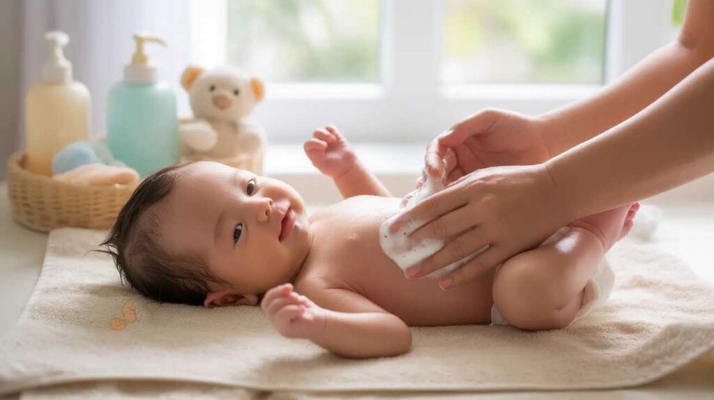 doctor recommended sponge bath for newborn baby